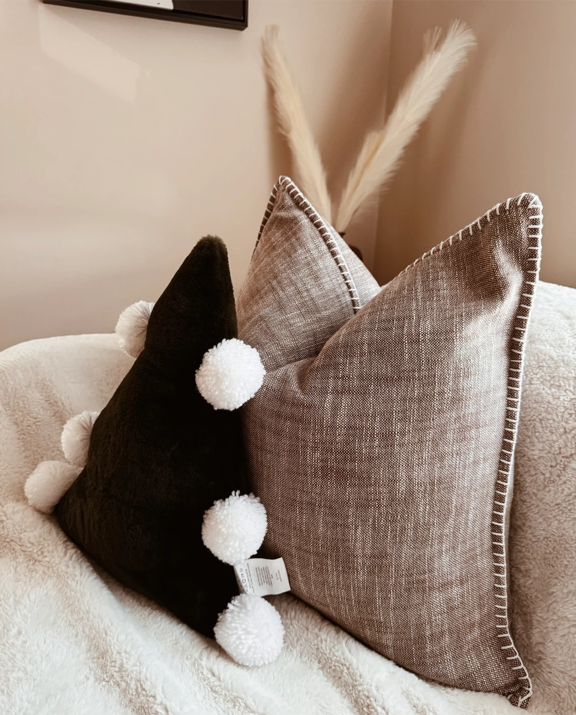 (2) Feather Filled Pillows