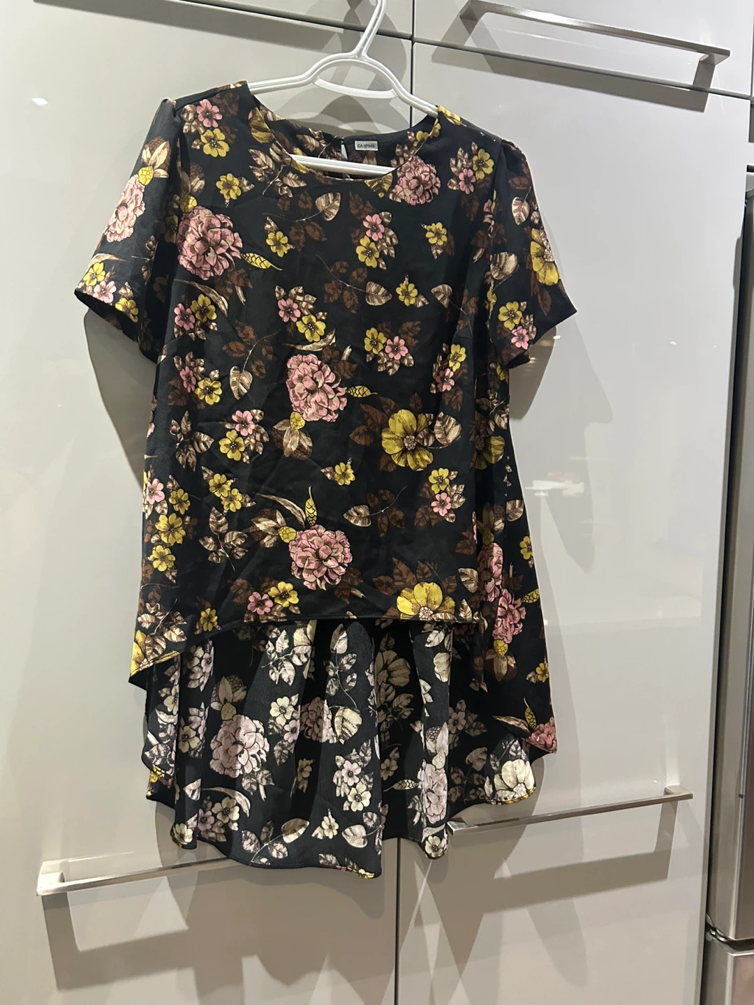 Black Floral Print Blouse