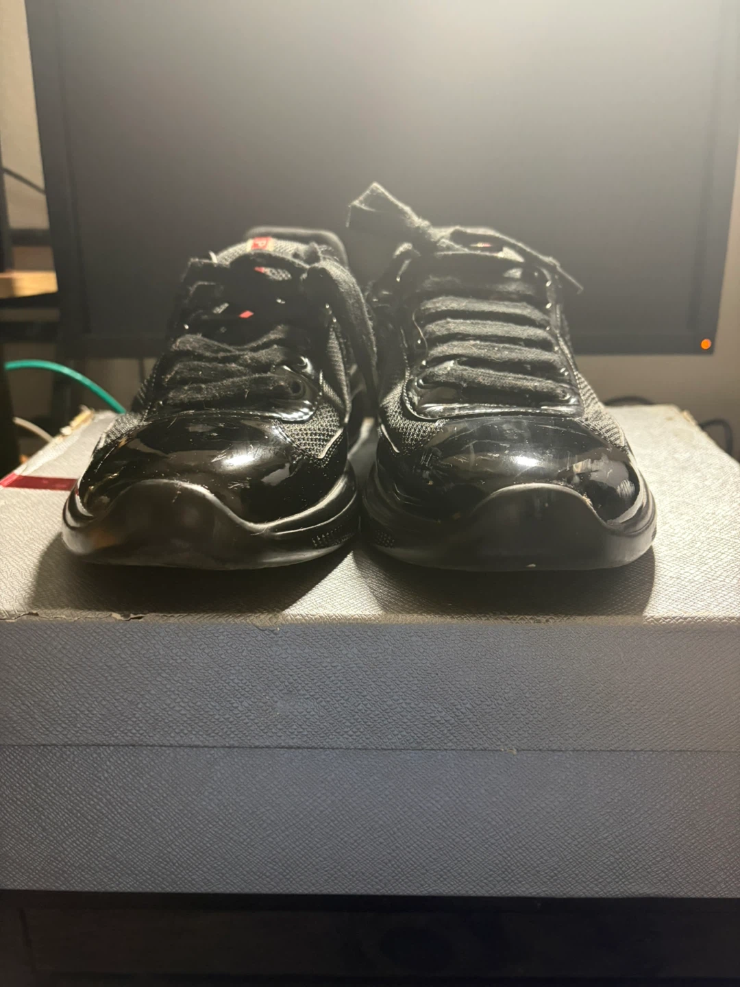 Prada Men's Black Knit Basic Sneakers - photo 2