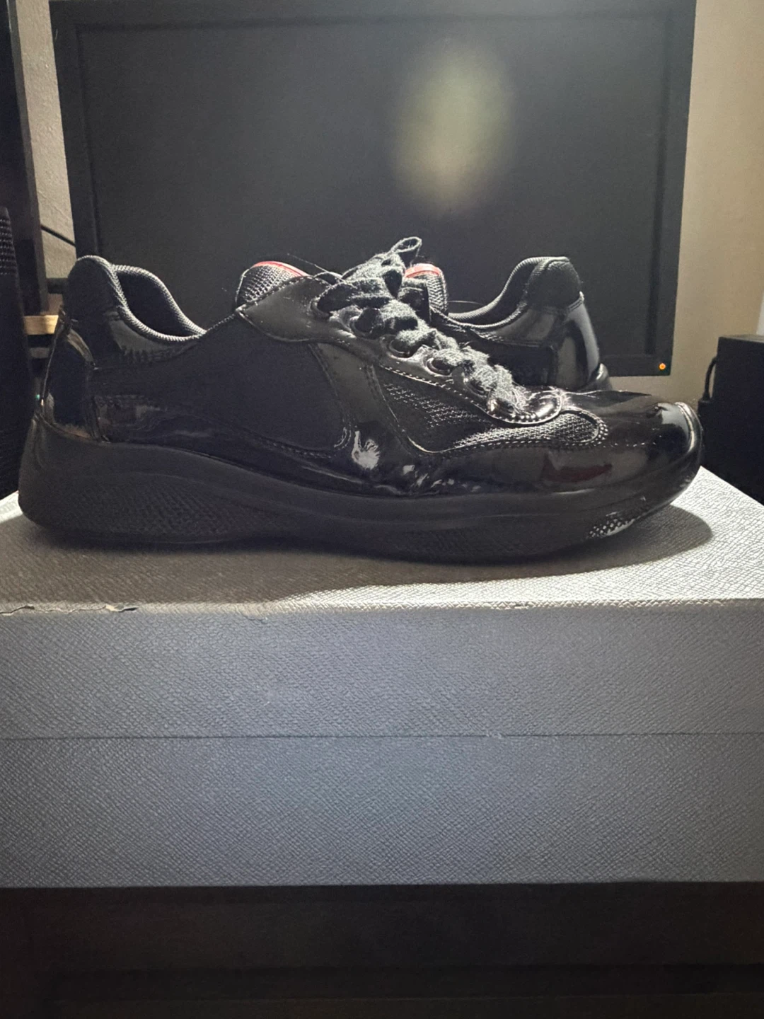Prada Men's Black Knit Basic Sneakers