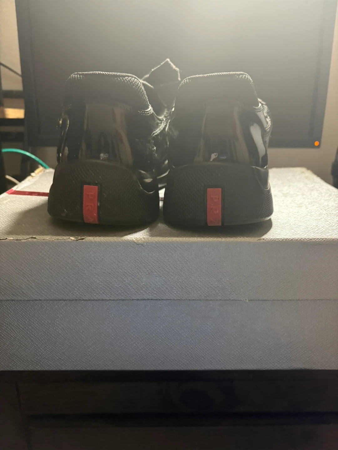Prada Men's Black Knit Basic Sneakers - photo 3