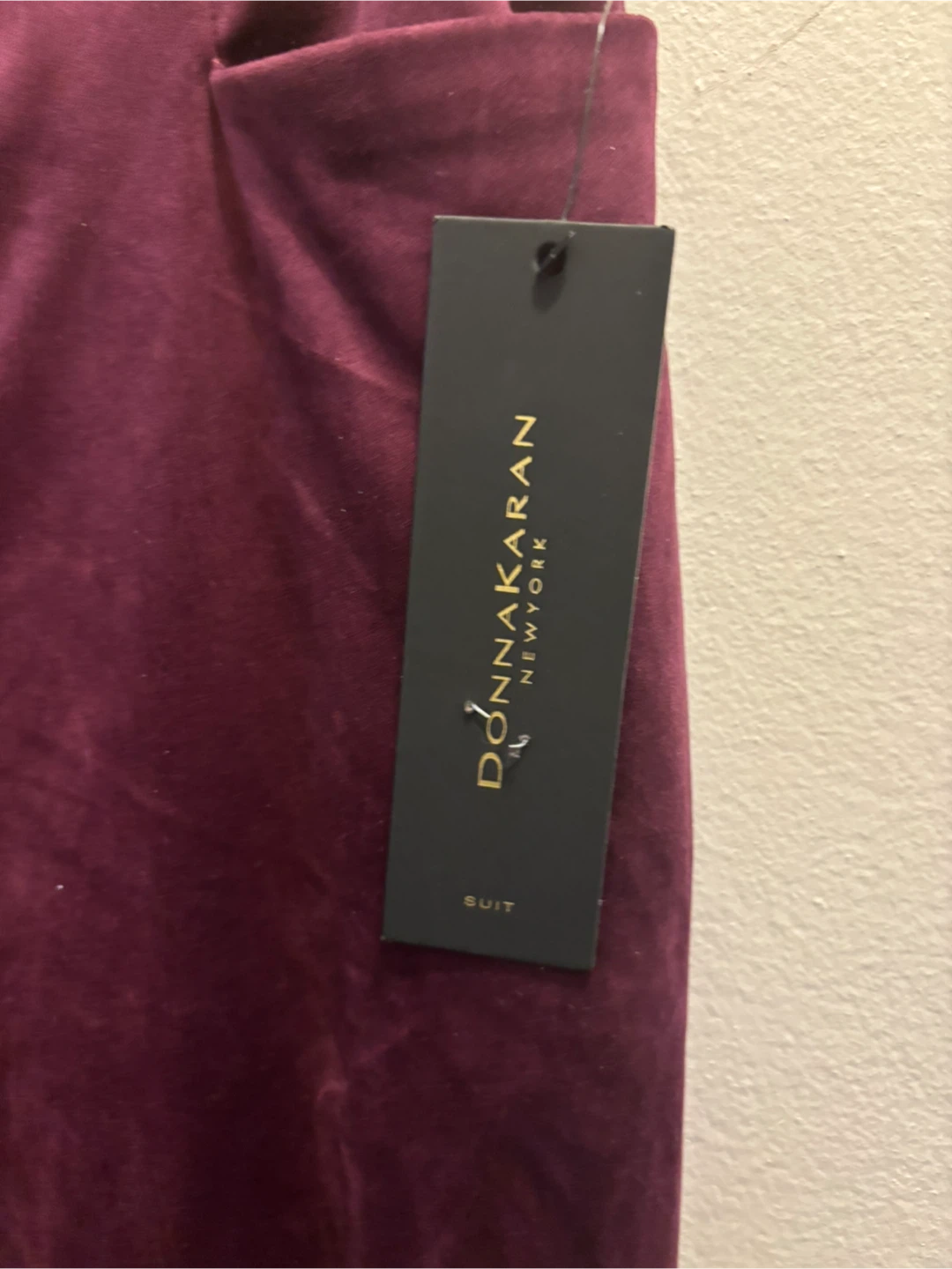 NEW Donna Karan New York Velvet Pants Size 12 Burgundy - photo 3
