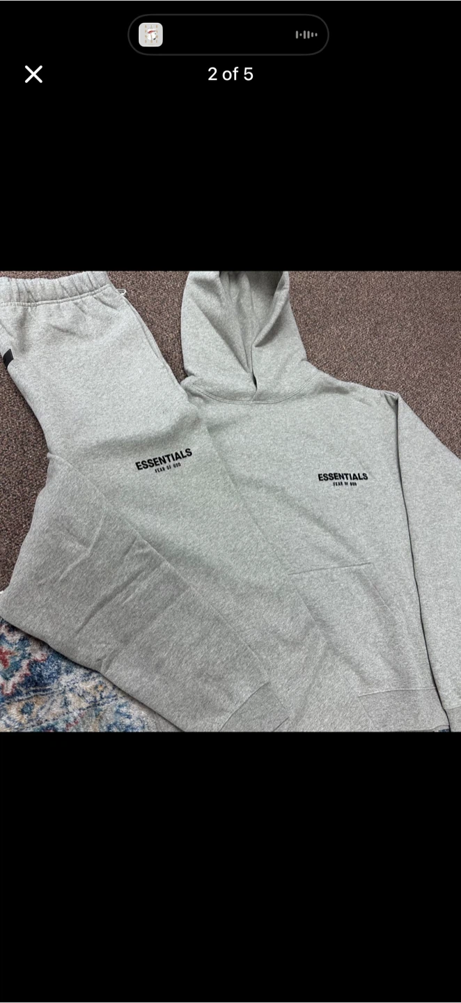 Essentials Fear of God Grey Hoodie and Sweatpants Set - photo 2
