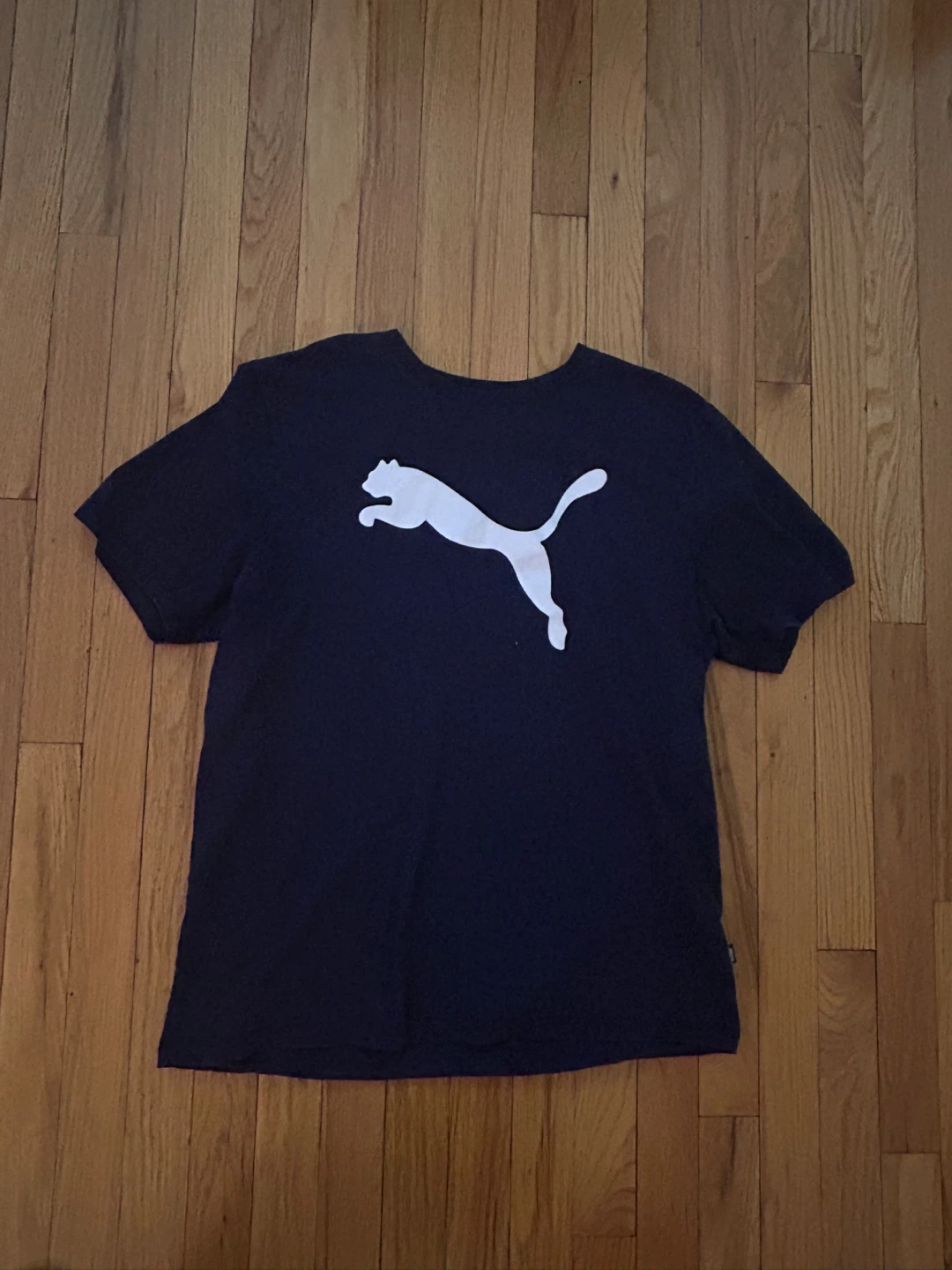 Puma Navy Blue T-Shirt with White Cat Logo