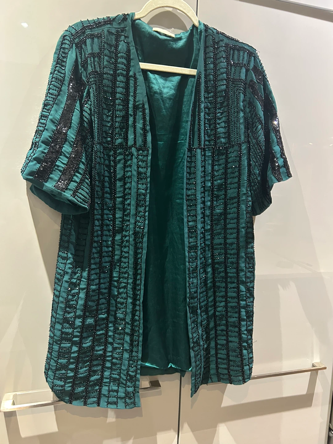 H&M Green Beaded Kimono Jacket - photo 2