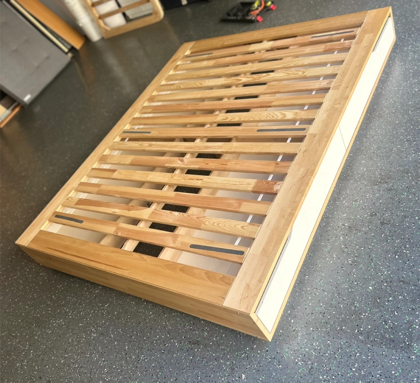 Wooden double Bed Frame with Storage Drawers - photo 4