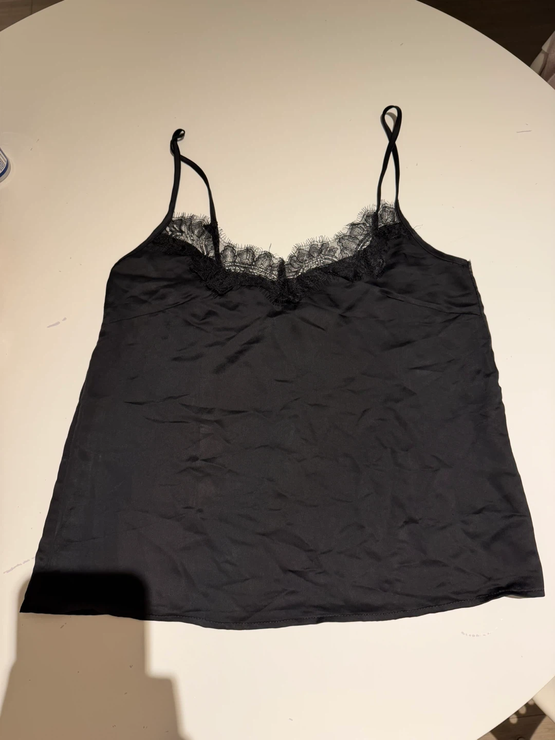 H&M Black Lace Trim Cami - XS
