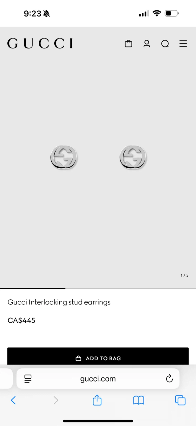 Gucci GG Interlocking Stud Earrings - photo 3