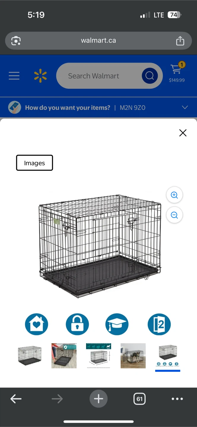 Collapsible 2 Door MidWest iCrate Pet Crate CA1536DD