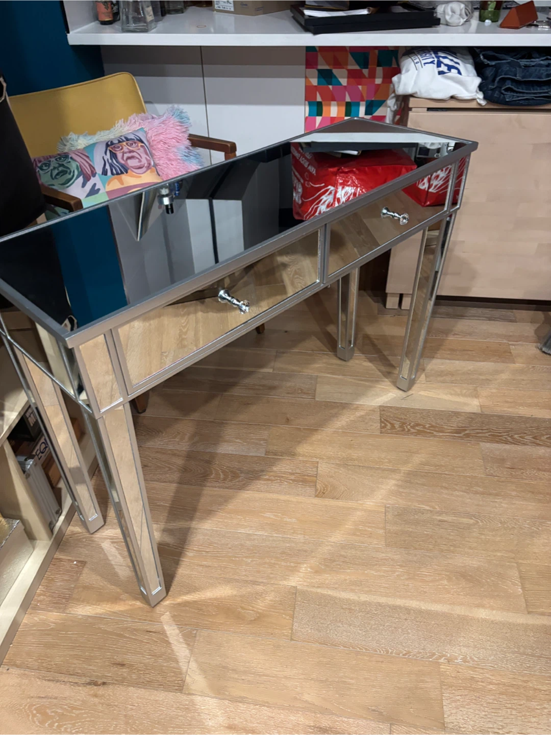Mirrored Console Table with 2 Drawers