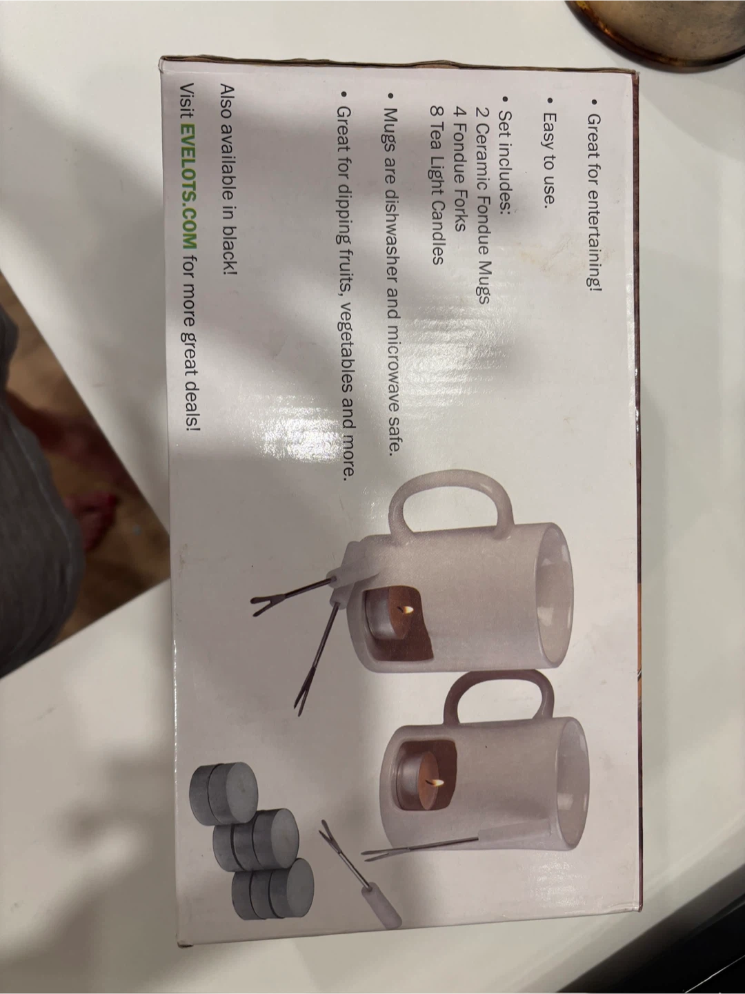 Evelots White Fondue Mug Set - Set of 2 - photo 2
