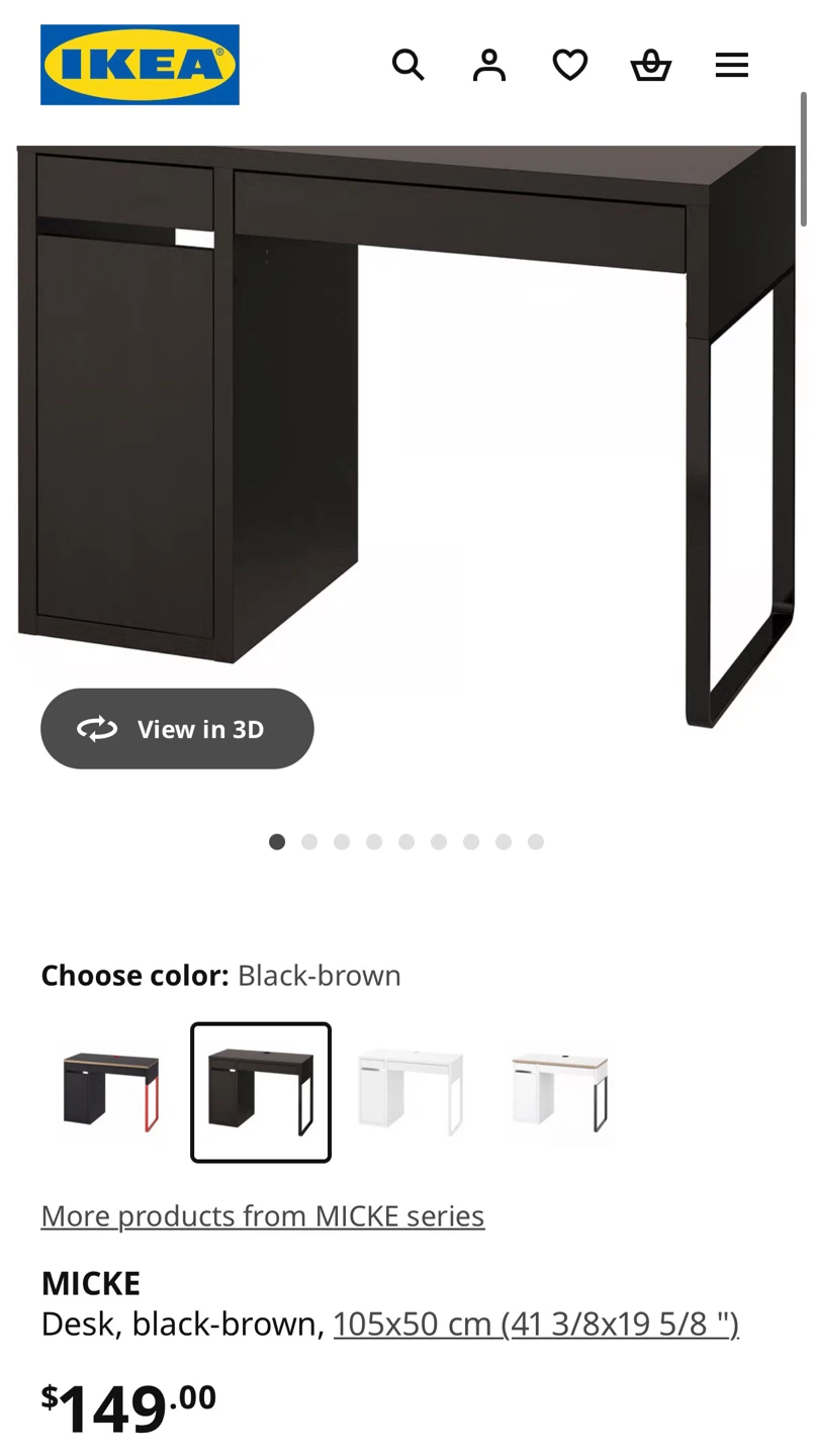 Like New IKEA MICKE Desk – Black/Brown – Assembled, Never Used - photo 4