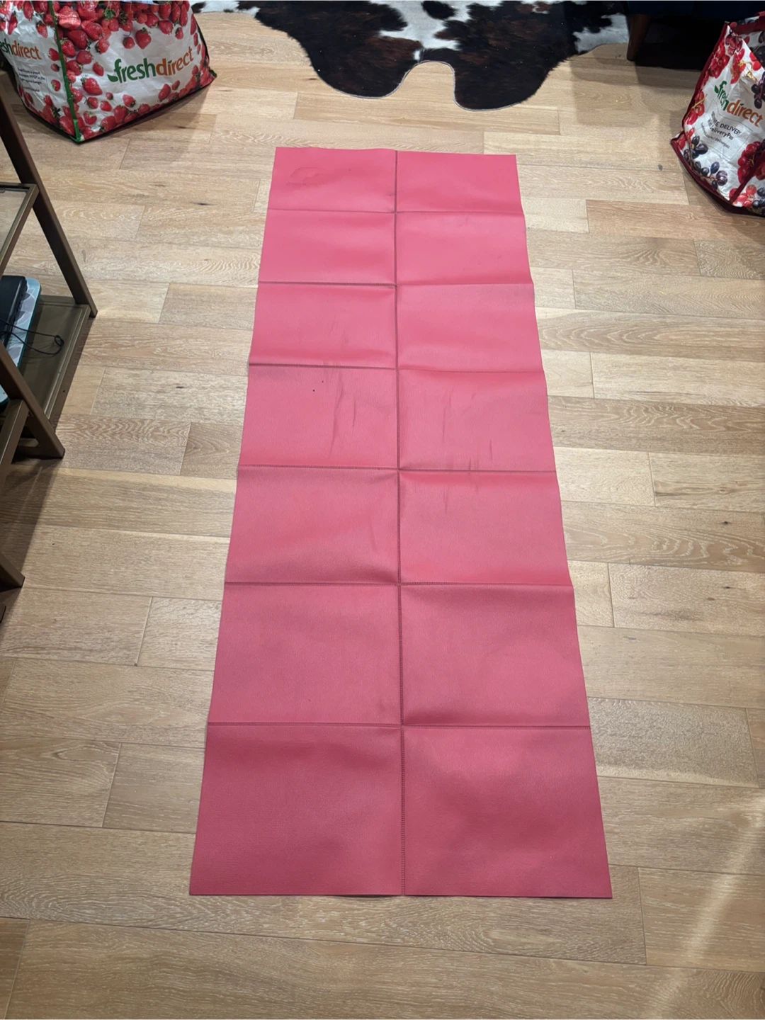 GymCope Red Pink Yoga Mat Foldable Pilates Mat
