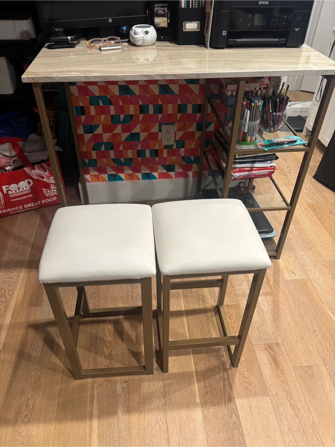 Bar Table and 2 Stools Set - photo 2