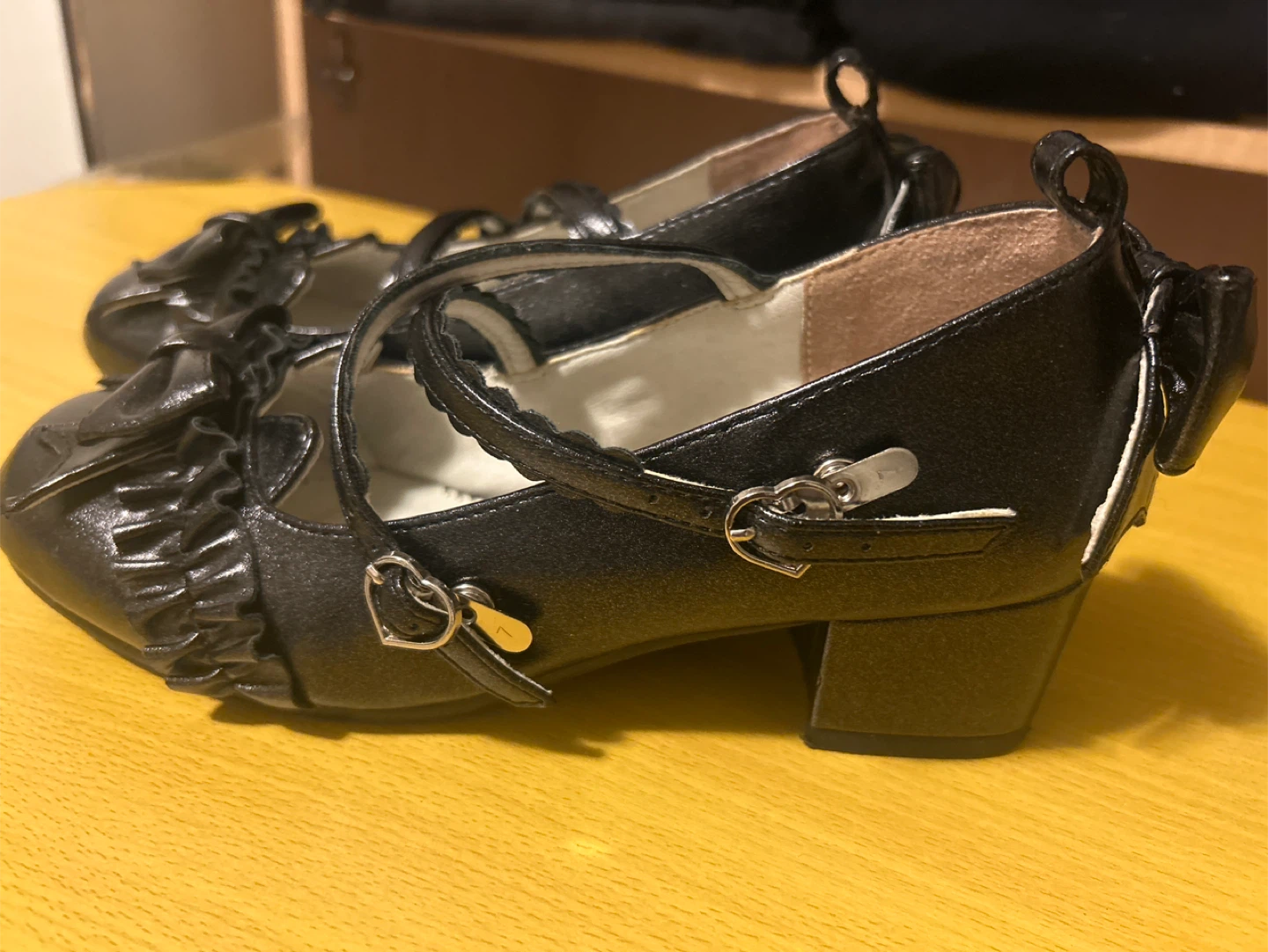 Black Mary Jane Shoes with Bows - Size 37 - photo 3