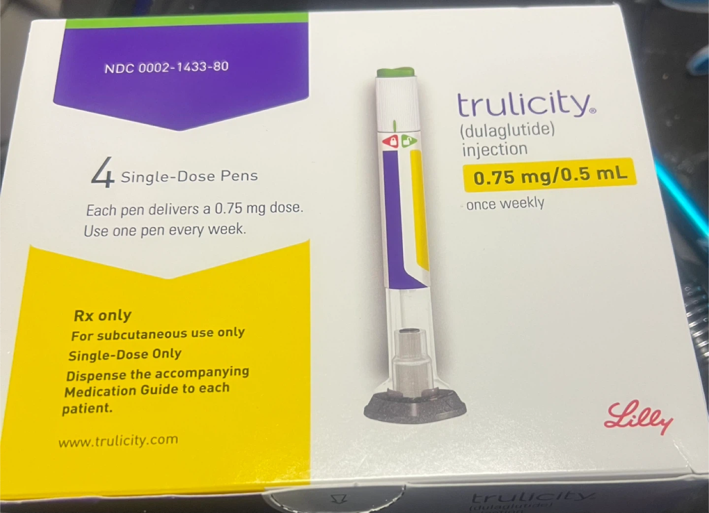 Trulicity Injection Pens (0.75 mg/0.5 mL) - Box of 4