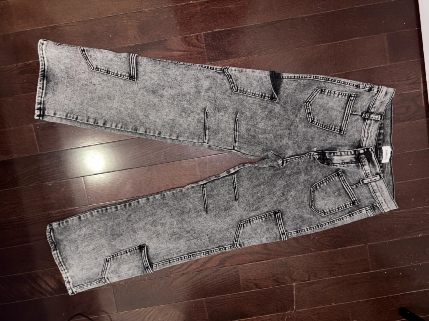 Size 9 Acid Wash Cargo Jeans