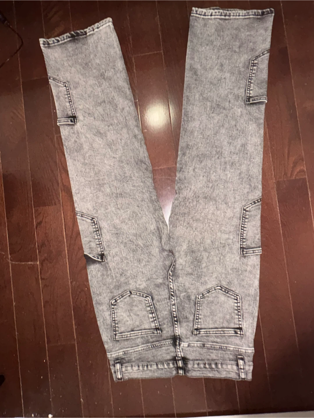 Size 9 Acid Wash Cargo Jeans - photo 2