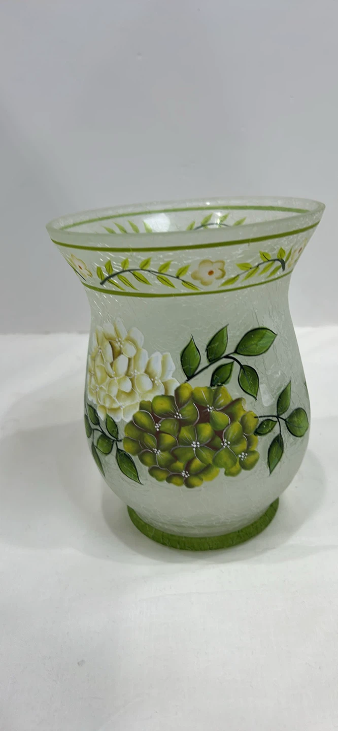 Decorative Glass Vase with Hydrangea Design - photo 2