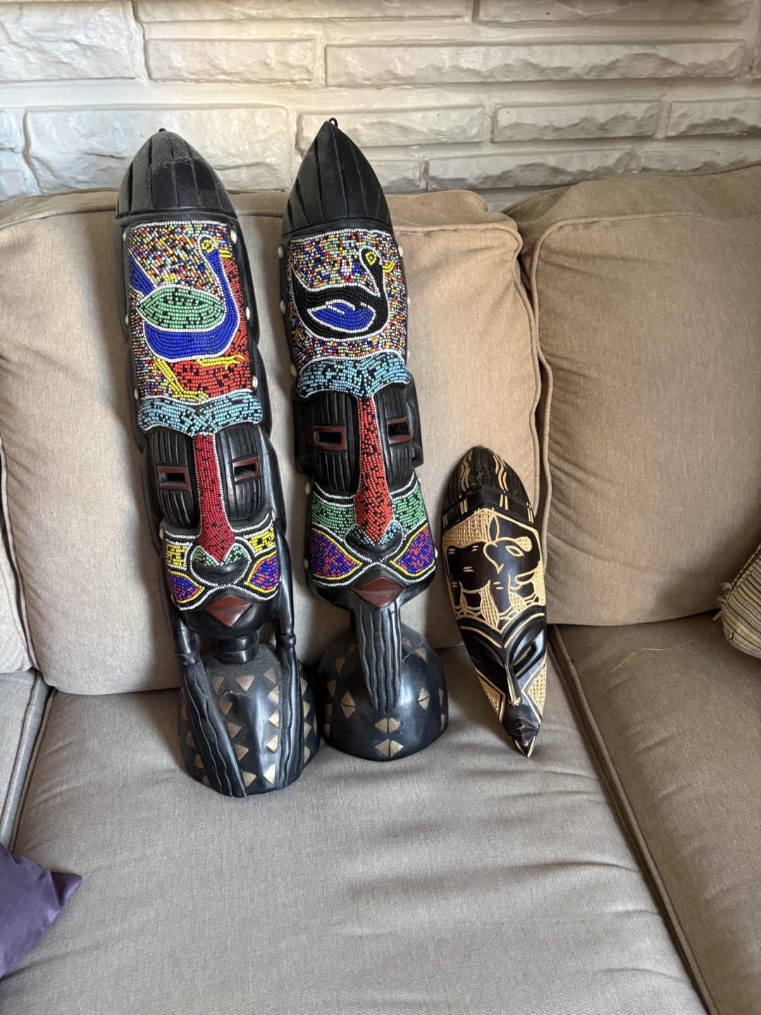 Set of 3 African Tribal Masks