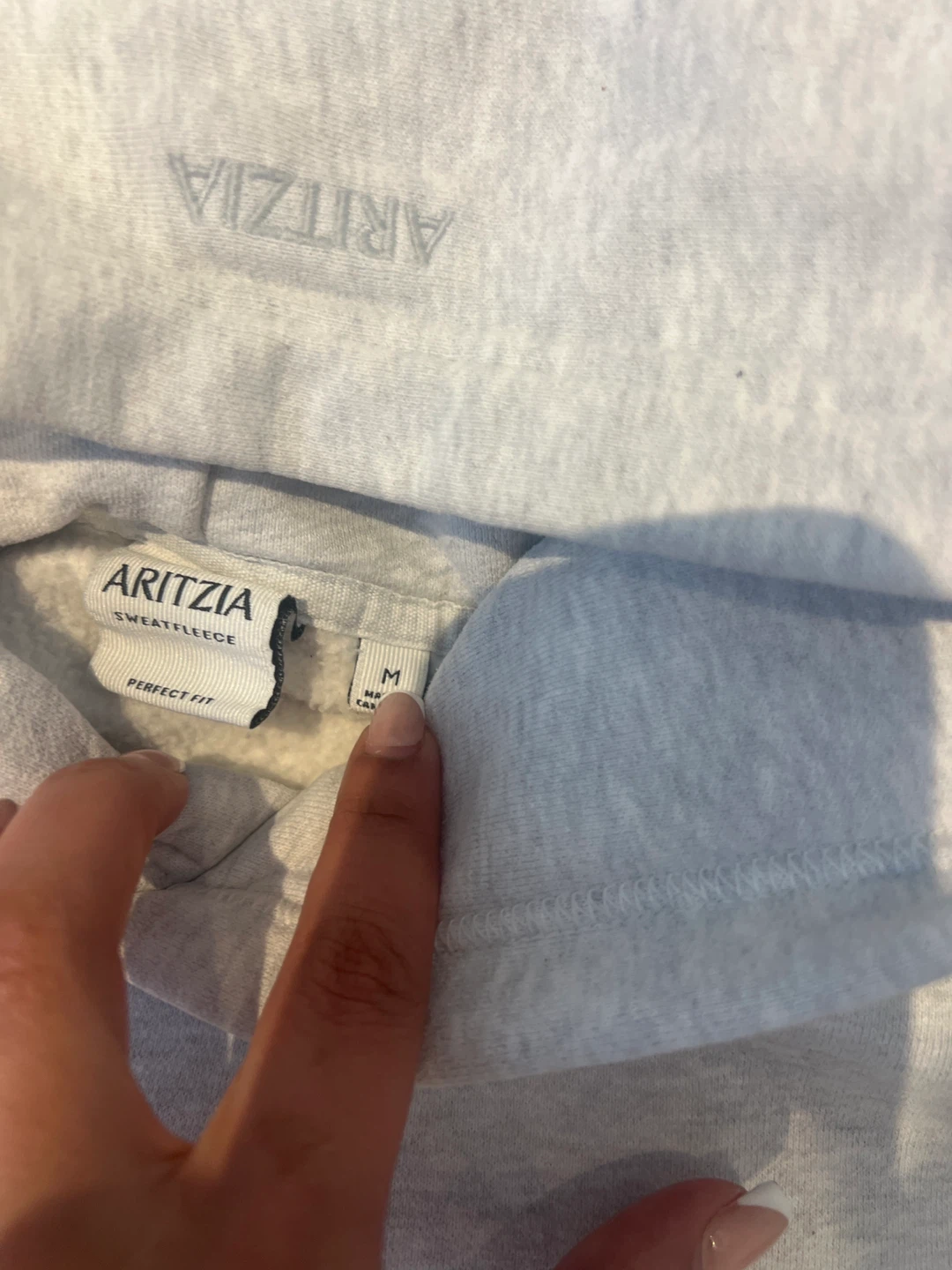 ARITZIA Grey Sweat Fleece Hoodie Size M - photo 3