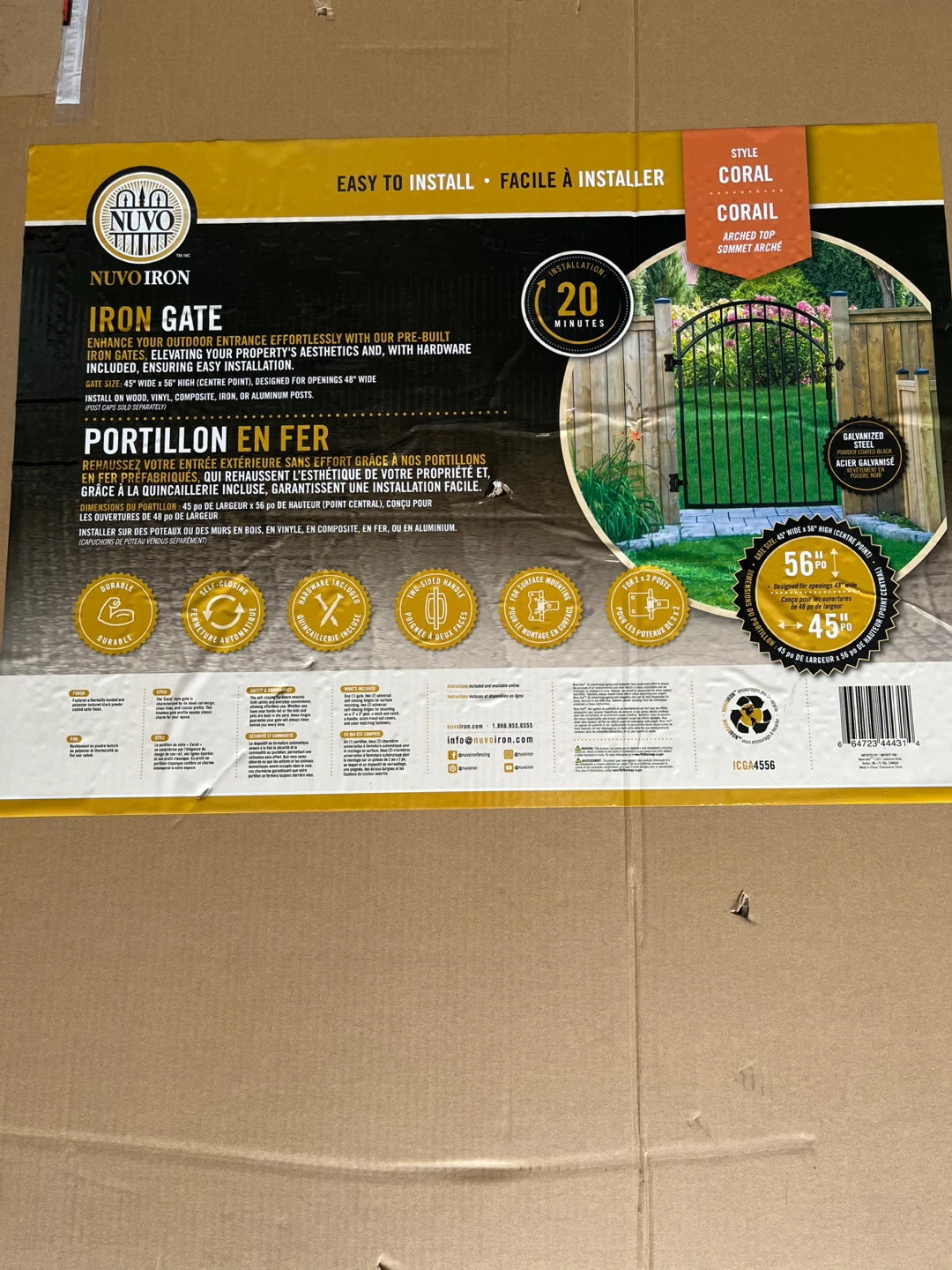 Nuvo Iron Coral Profile Black Iron Arched Top Fence Gate - photo 2