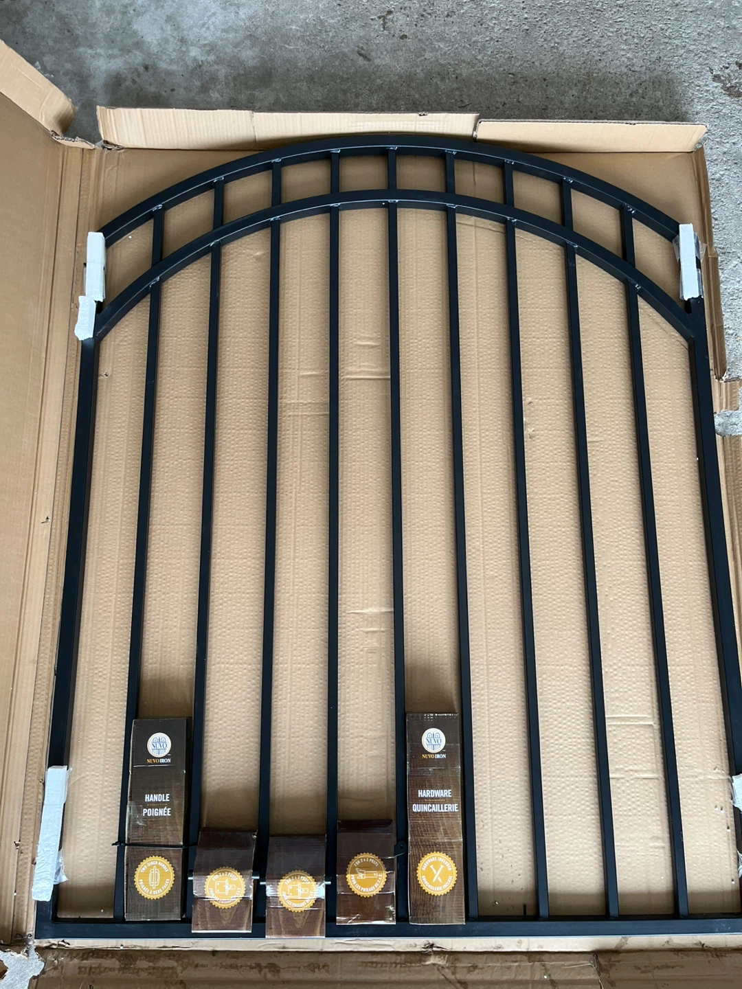 Nuvo Iron Coral Profile Black Iron Arched Top Fence Gate