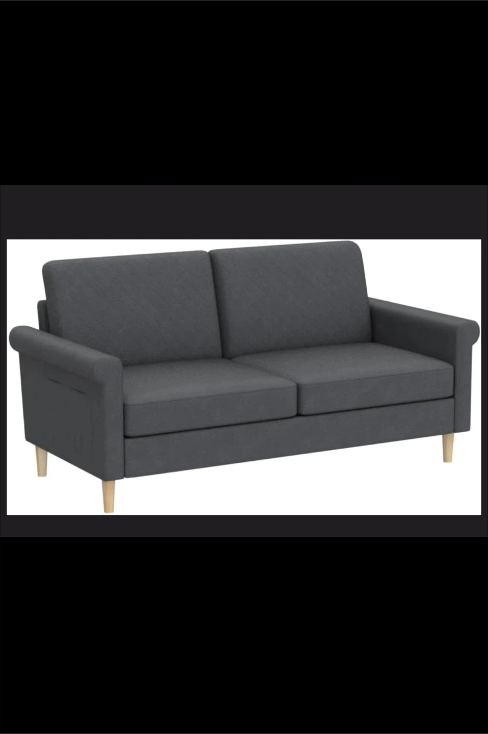 Dark Grey Sofa with Quilted Cushions- Tool Free Assembly - photo 4