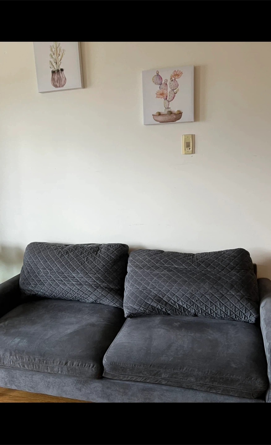 Dark Grey Sofa with Quilted Cushions- Tool Free Assembly - photo 2