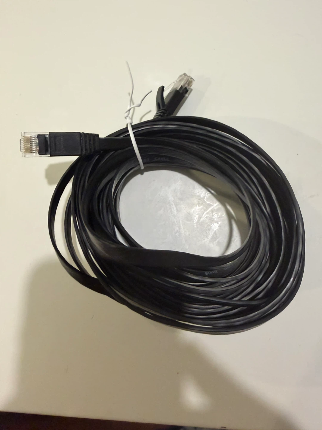 25 foot Black flat Ethernet Cable