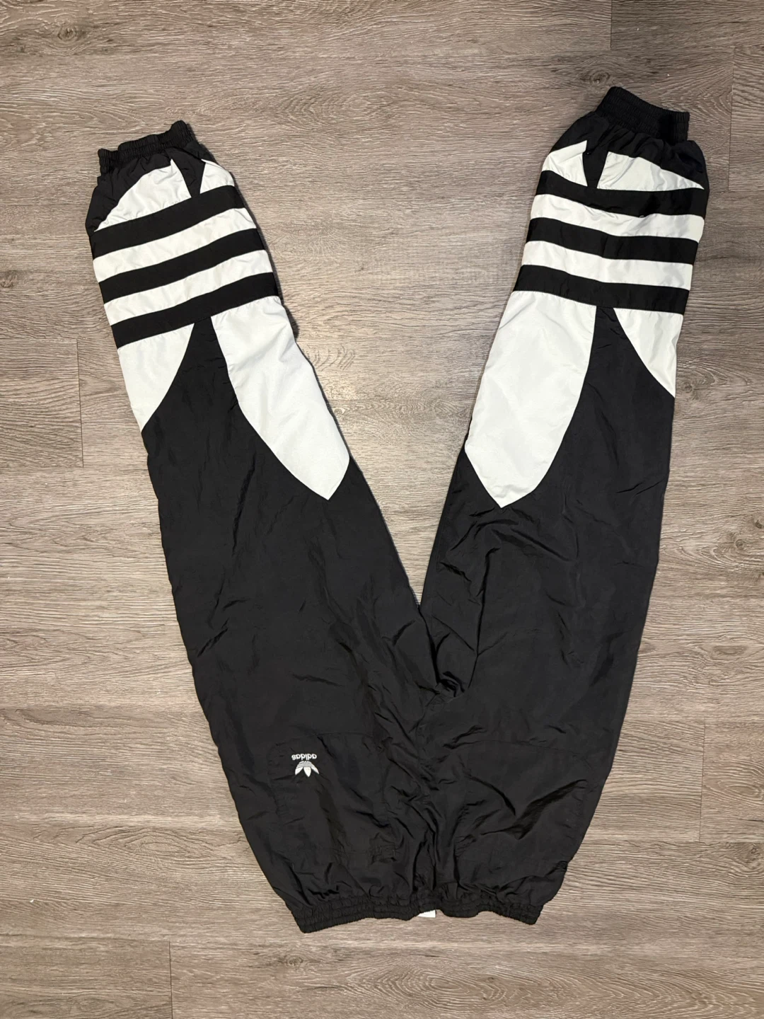 Adidas Track Pants Black White Trefoil Logo - photo 3