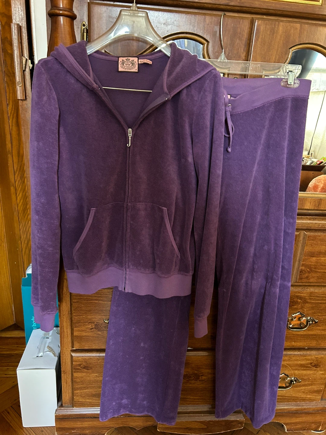 Juicy Couture Velour Tracksuit Set Purple