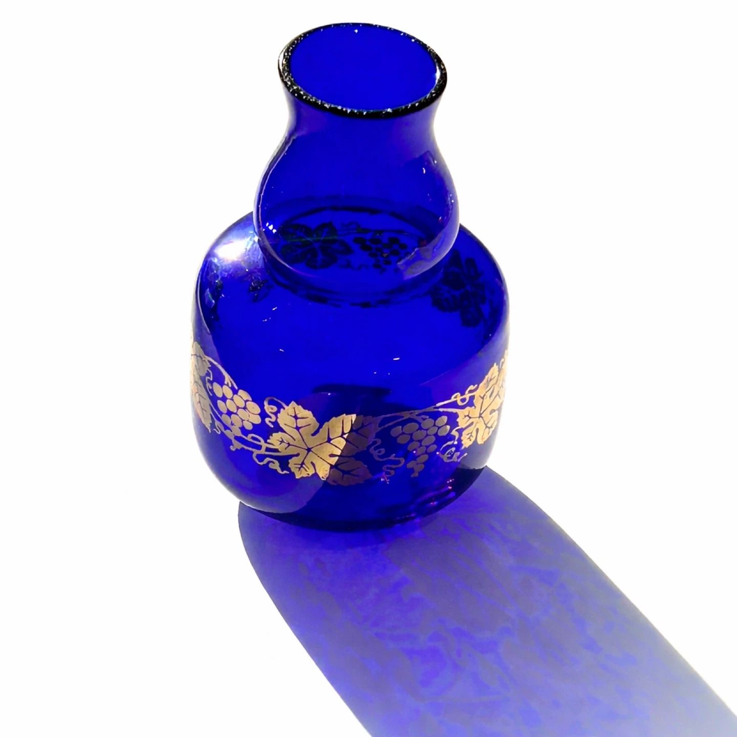Cobalt Gilt Vase with Grapevine Motif, Mid-20th Century - photo 2