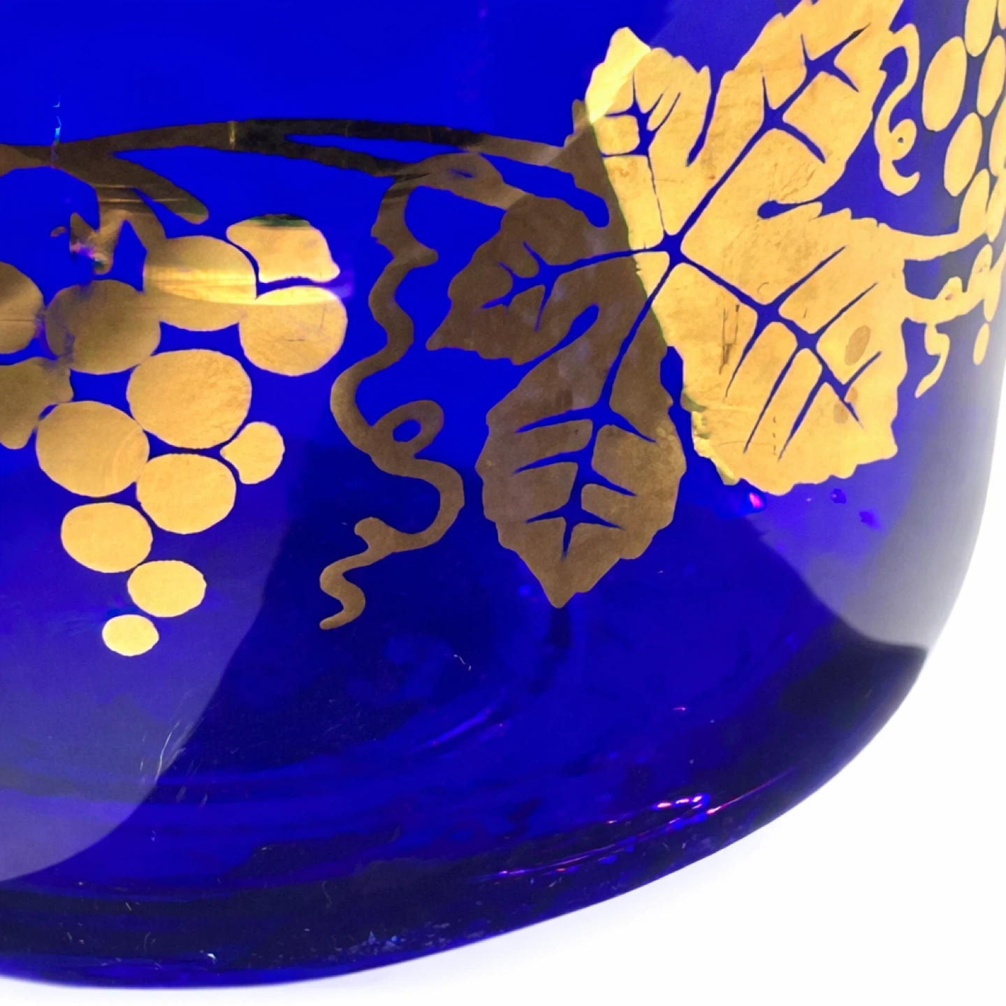 Cobalt Gilt Vase with Grapevine Motif, Mid-20th Century - photo 4