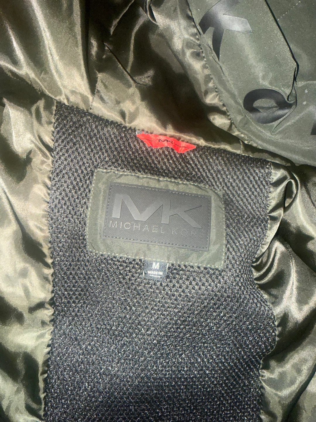 Michael Kors Puffer Jacket - Olive Green - Size M