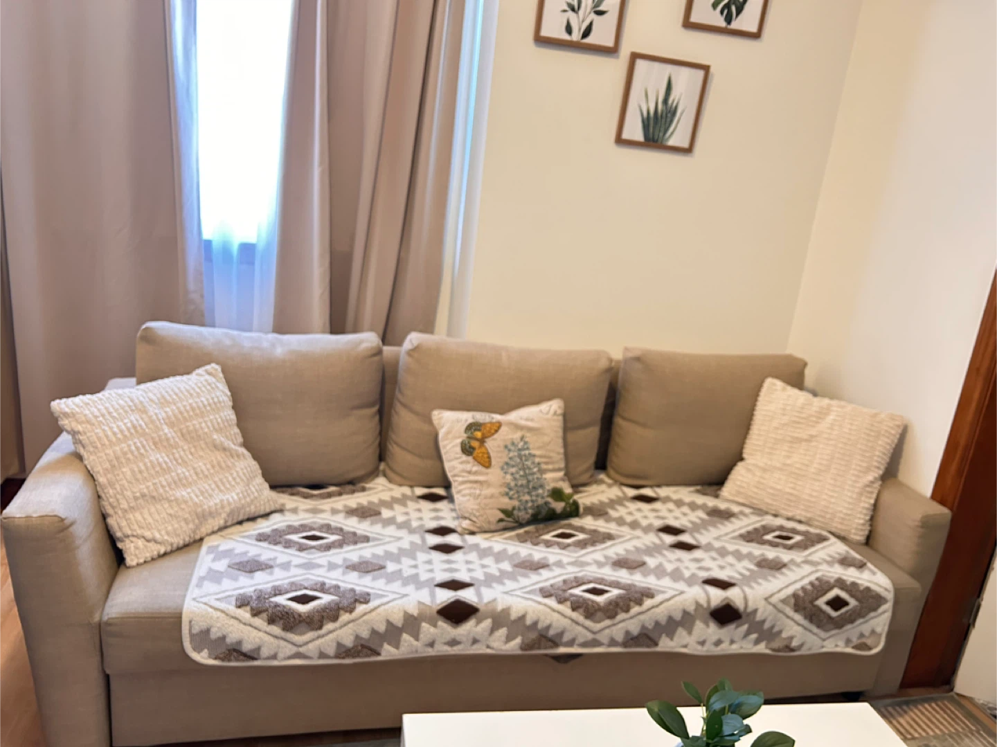 IKEA Beige Fabric Sofa – Clean, Comfortable