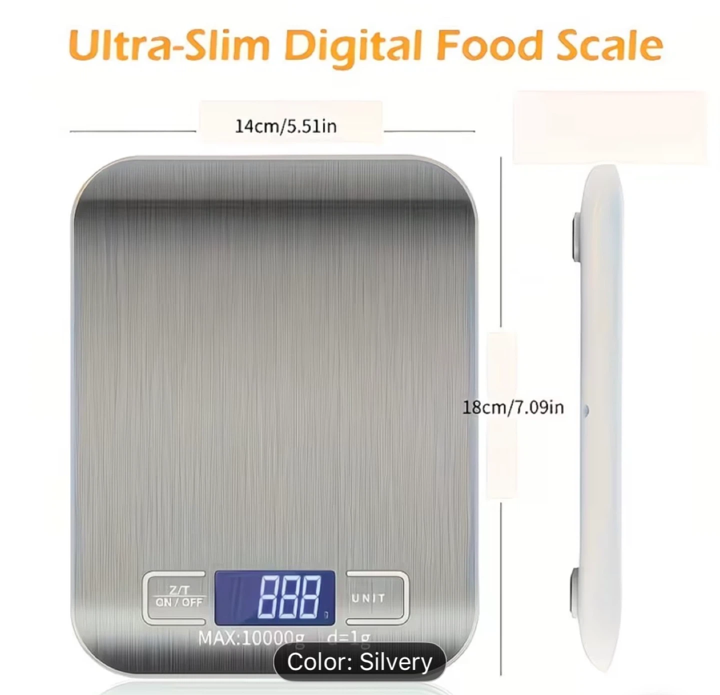 Ultra-Slim Digital Food Scale - Silvery - photo 2