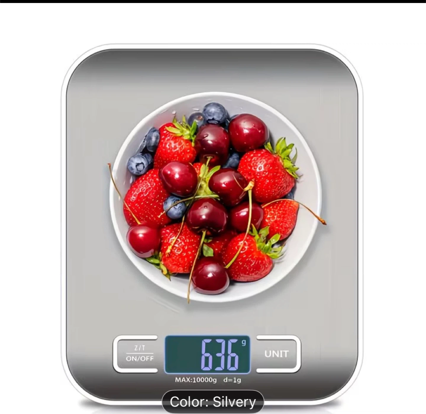 Ultra-Slim Digital Food Scale - Silvery