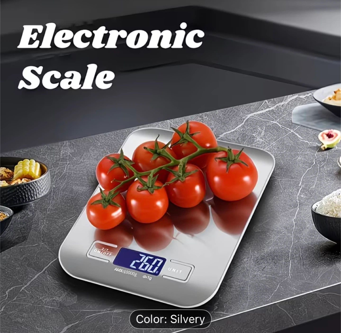 Ultra-Slim Digital Food Scale - Silvery - photo 3