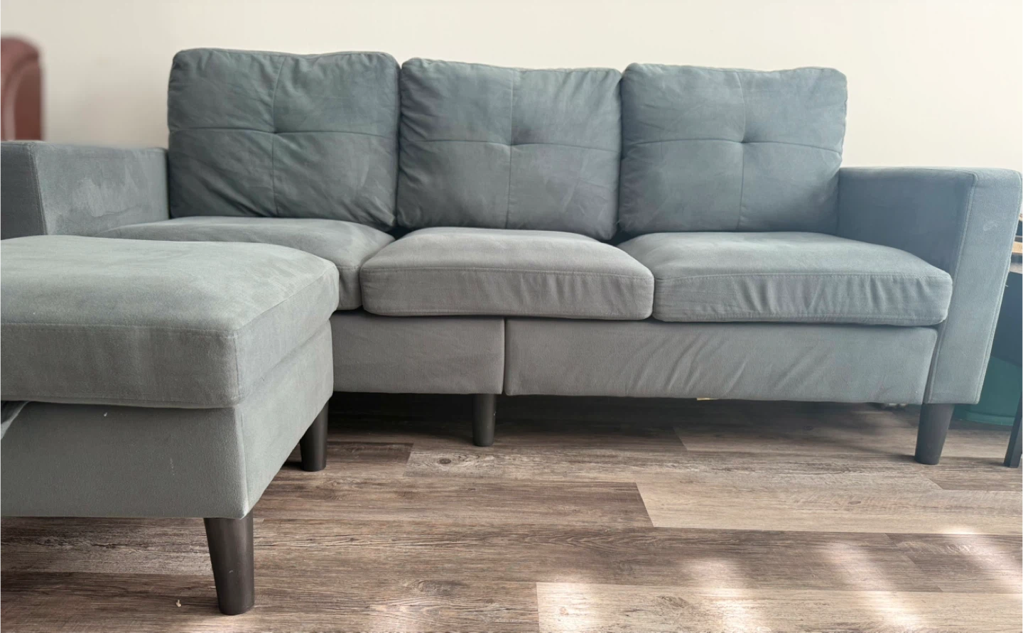 Nuturelly Sectional Sofa with Storage Ottoman - Dark Green - photo 2