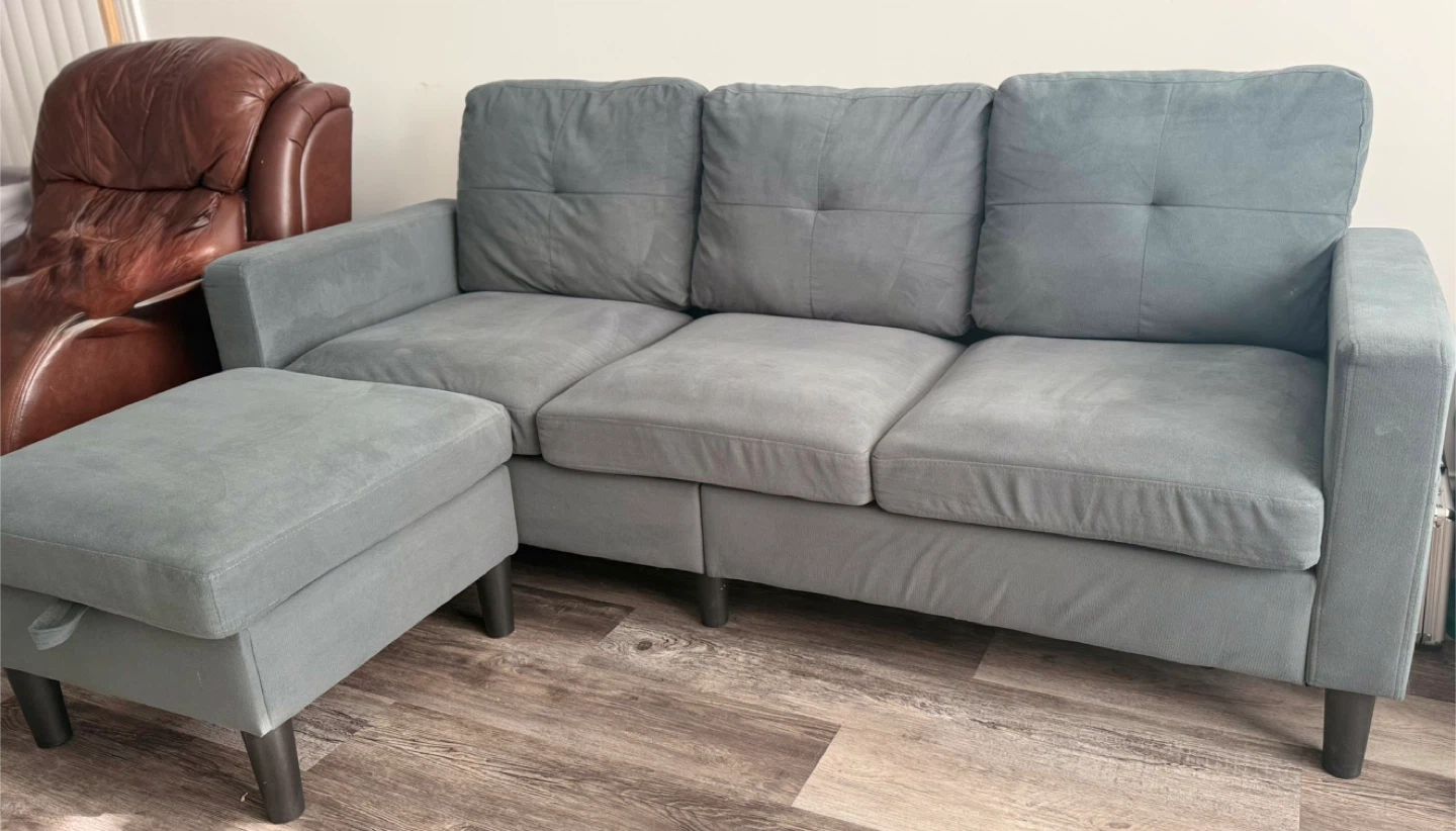 Nuturelly Sectional Sofa with Storage Ottoman - Dark Green - photo 3