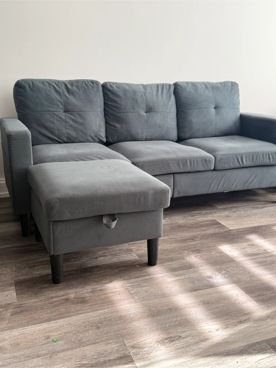 Nuturelly Sectional Sofa with Storage Ottoman - Dark Green