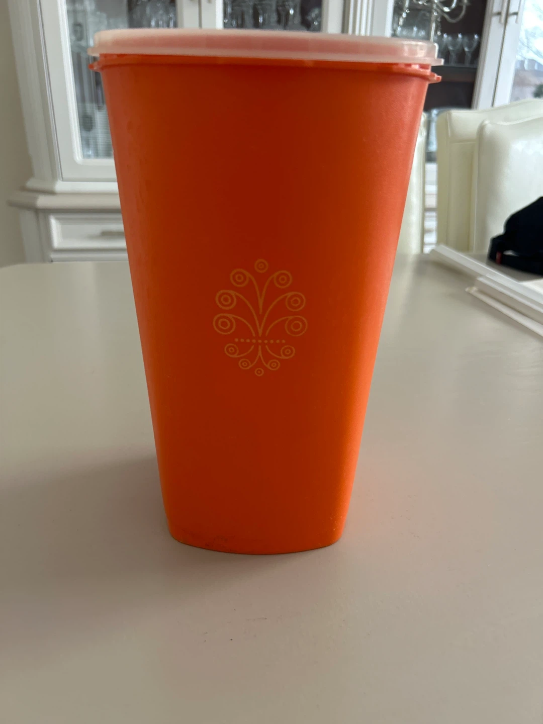 Orange Tupperware Container with Lid