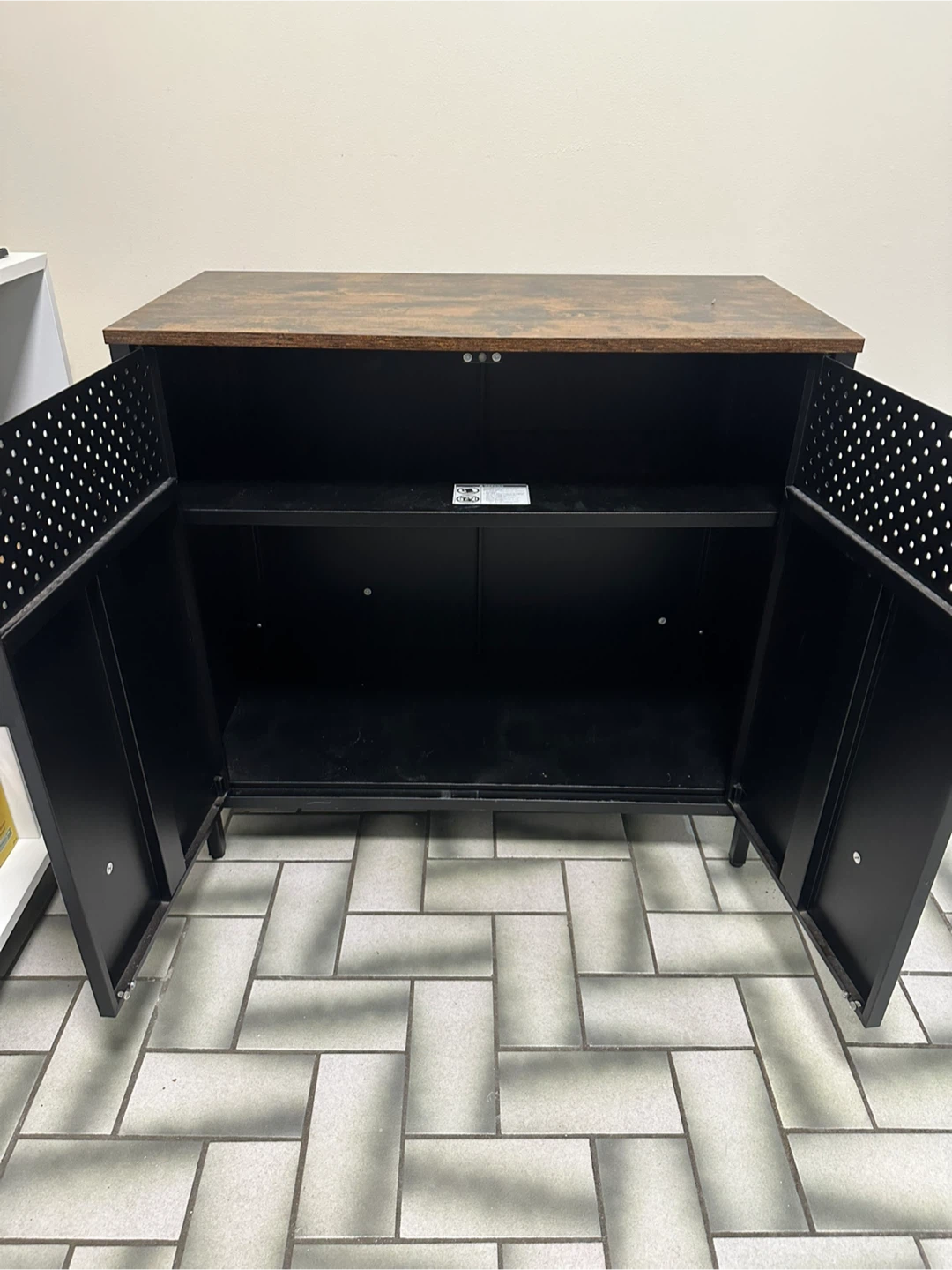 Black Cabinet with Wood Top - photo 2