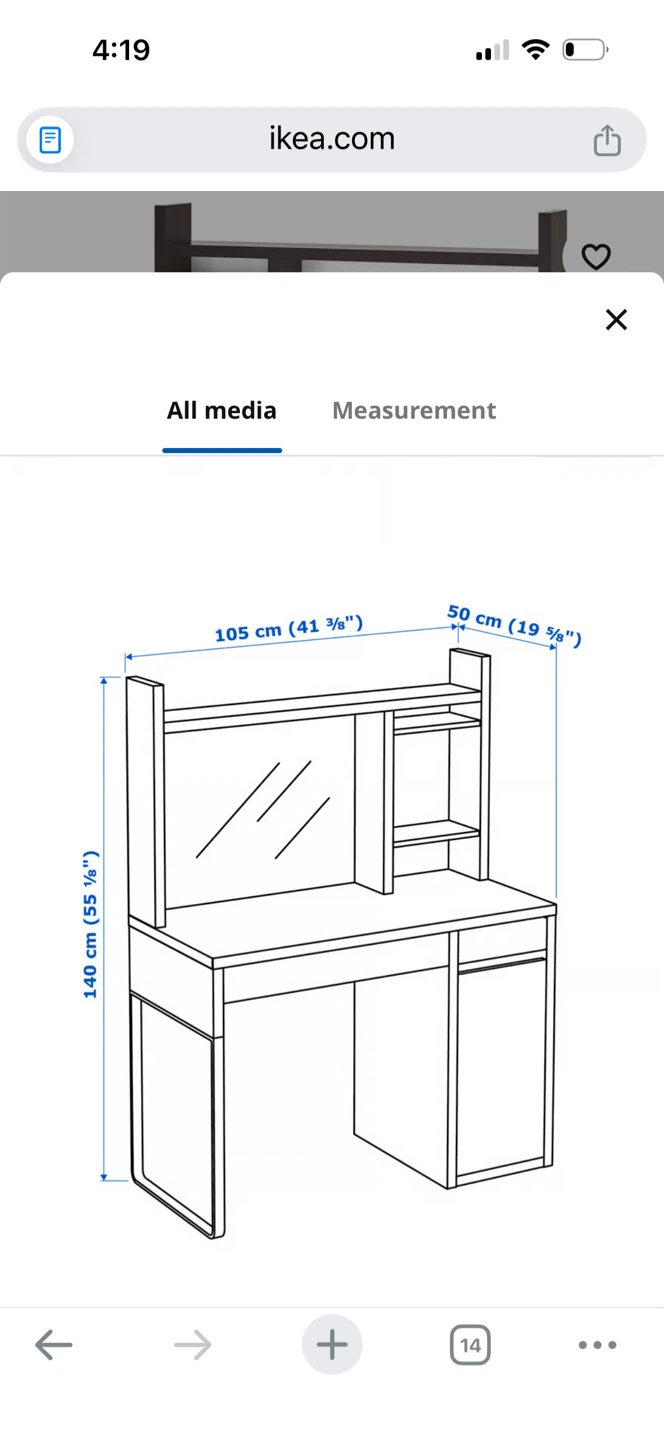 IKEA MICKE Desk with Hutch - photo 2