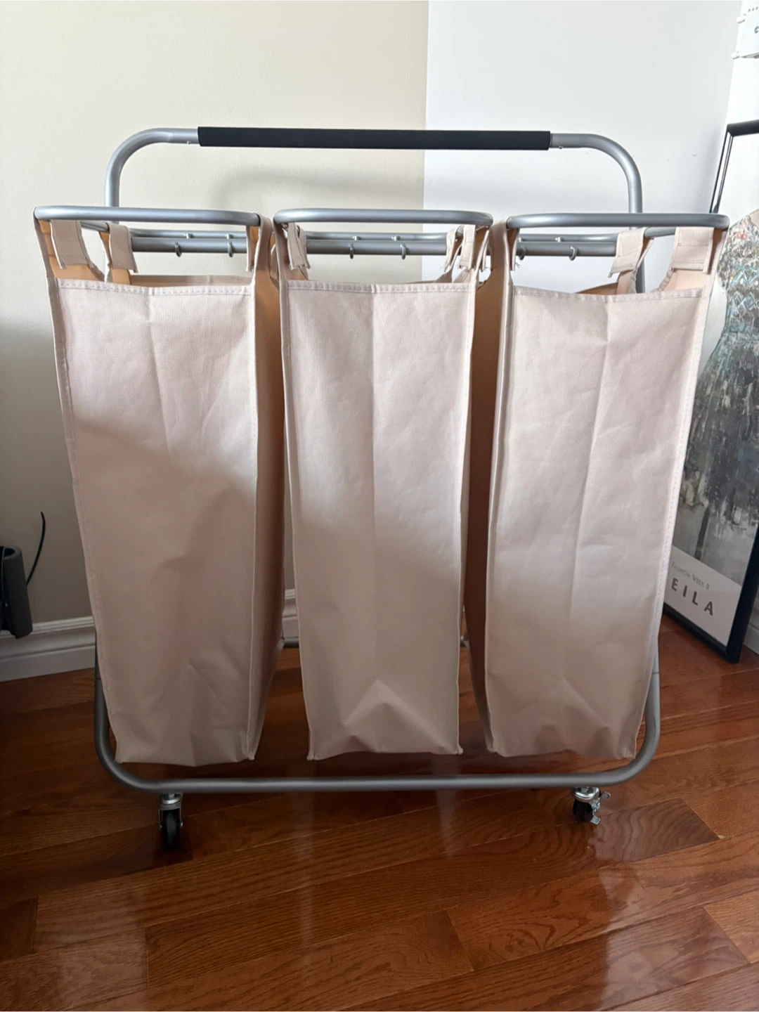 Mainstays 3 Bin Laundry Sorter Cart
