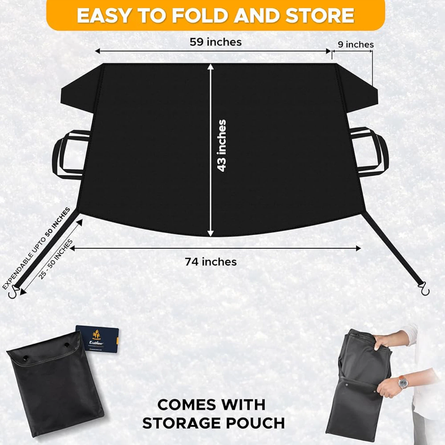 EcoNour Windshield Snow Cover with Storage Pouch - photo 3