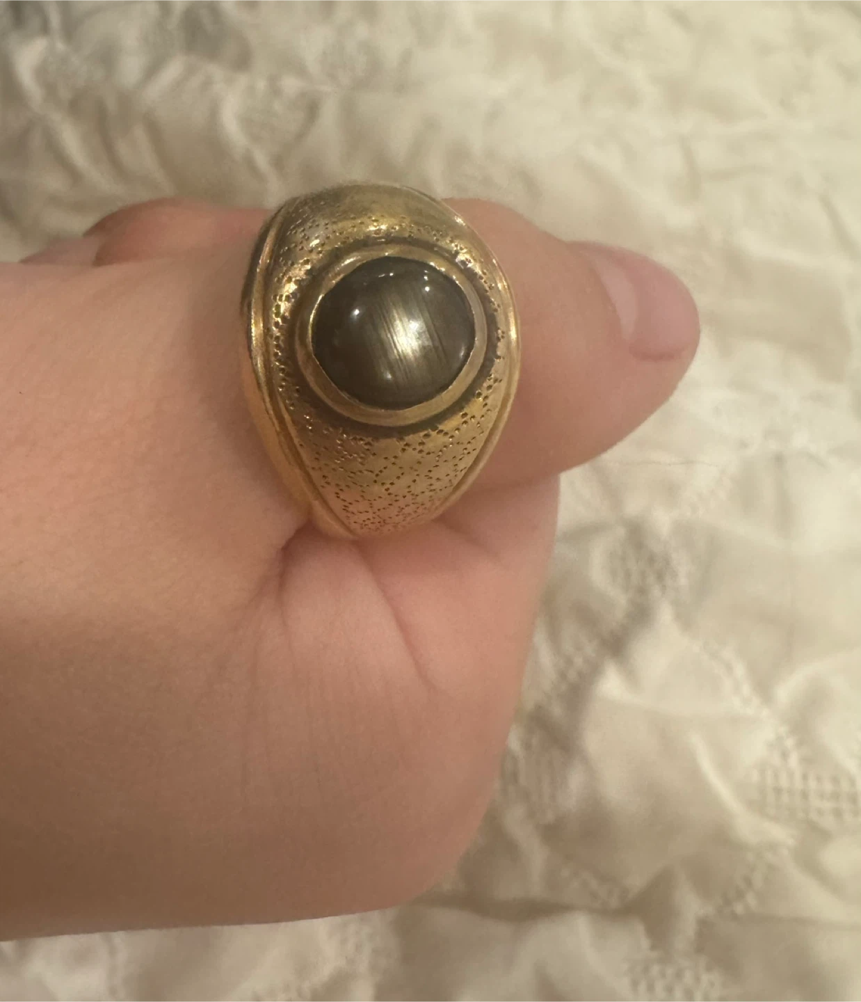 Gentlemen's 14K Gold Ring with Black Star Sapphire - photo 5