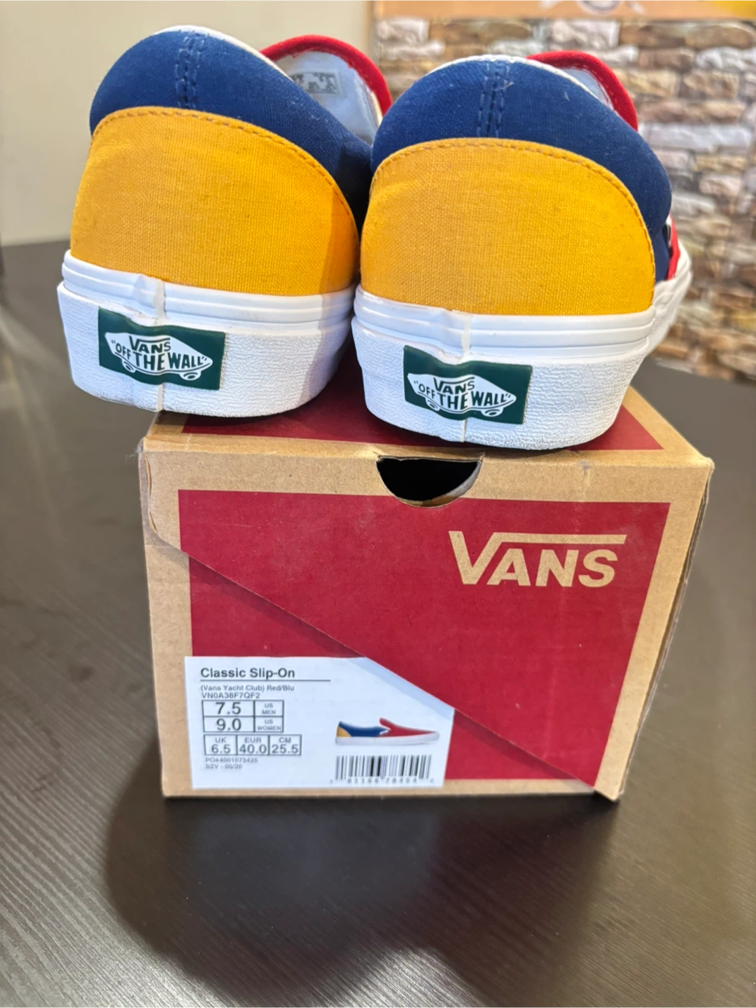 Vans Classic Slip-On Shoes (Yacht Club)Red Blue Yellow Size 9 - photo 2