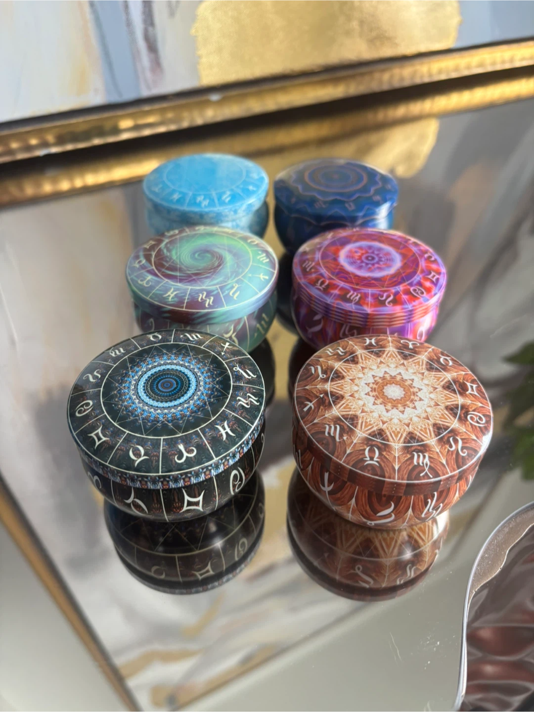 Set of 6 Zodiac Themed Tin Candles